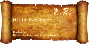 Milis Róbert névjegykártya